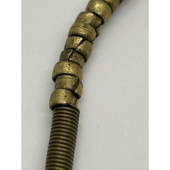 Ethnic Tribal Necklace with Bloodstone Jasper Pendant Brass Setting and Beads - Picture 15 of 15